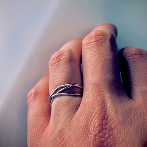 .925 Sterling Silver Vines Ring Size 8